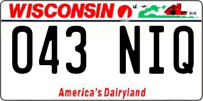 WI license plate 043NIQ