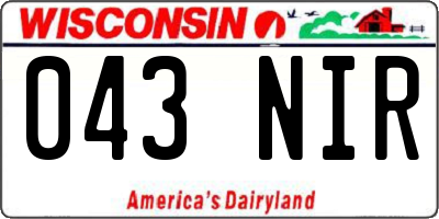 WI license plate 043NIR