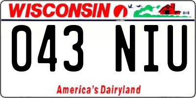WI license plate 043NIU