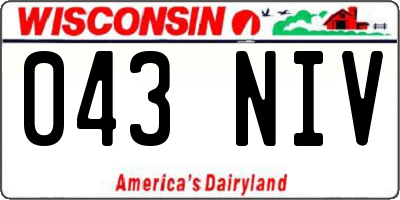 WI license plate 043NIV
