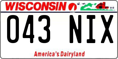 WI license plate 043NIX