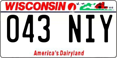 WI license plate 043NIY