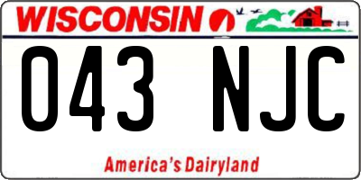 WI license plate 043NJC