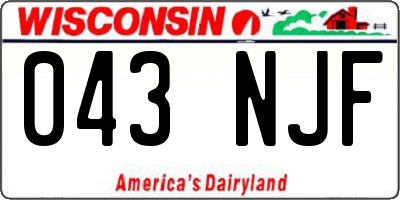 WI license plate 043NJF