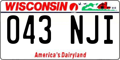 WI license plate 043NJI