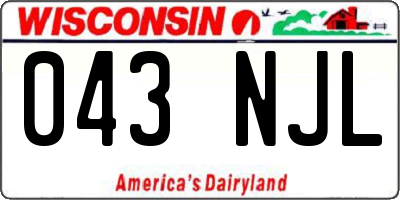 WI license plate 043NJL