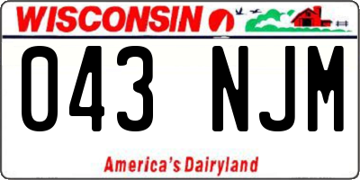 WI license plate 043NJM