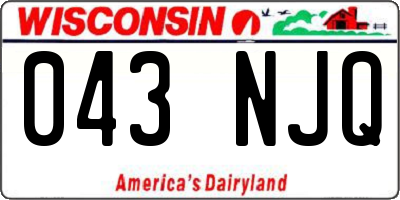 WI license plate 043NJQ