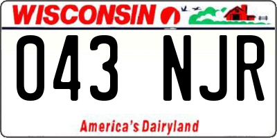 WI license plate 043NJR
