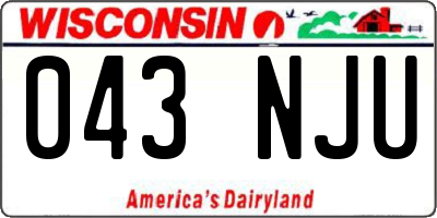 WI license plate 043NJU