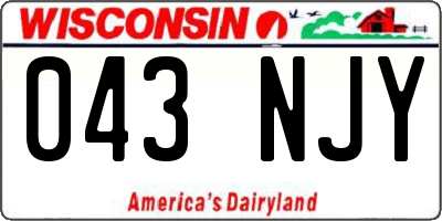 WI license plate 043NJY