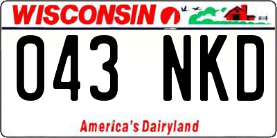 WI license plate 043NKD