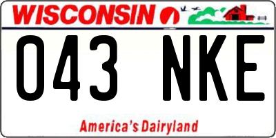 WI license plate 043NKE