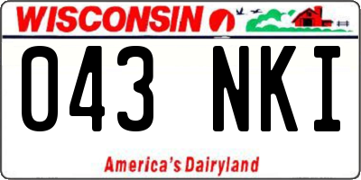 WI license plate 043NKI