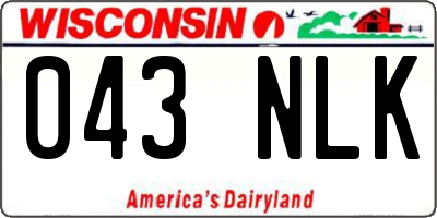WI license plate 043NLK