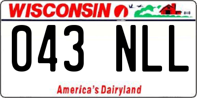 WI license plate 043NLL