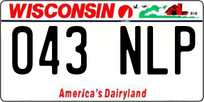 WI license plate 043NLP