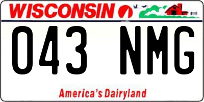 WI license plate 043NMG