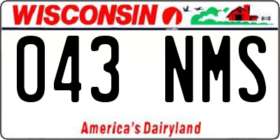 WI license plate 043NMS