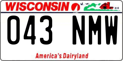 WI license plate 043NMW
