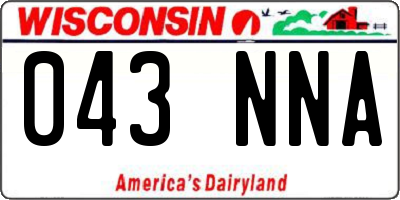 WI license plate 043NNA