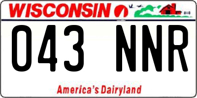 WI license plate 043NNR