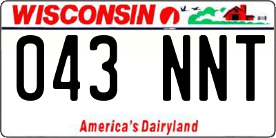 WI license plate 043NNT