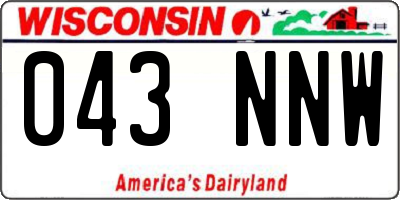 WI license plate 043NNW