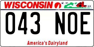 WI license plate 043NOE