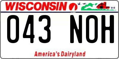 WI license plate 043NOH