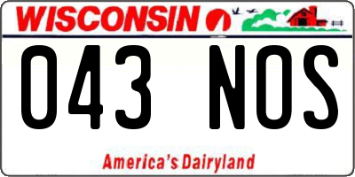 WI license plate 043NOS