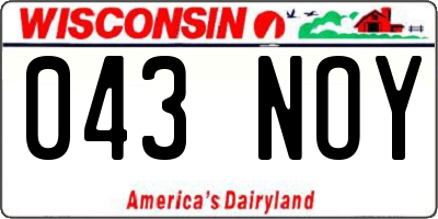 WI license plate 043NOY