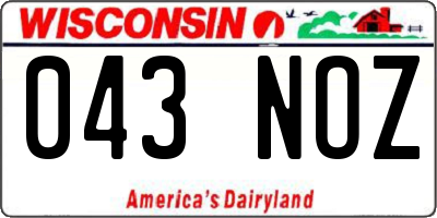 WI license plate 043NOZ