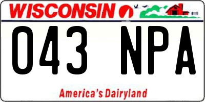 WI license plate 043NPA