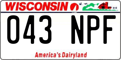 WI license plate 043NPF