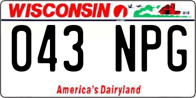 WI license plate 043NPG