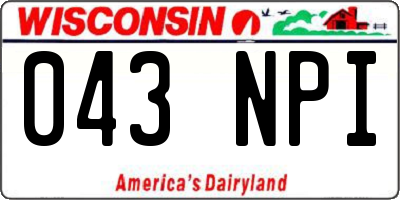 WI license plate 043NPI