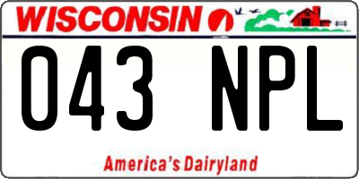 WI license plate 043NPL