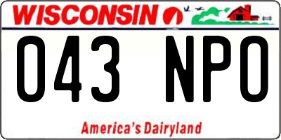 WI license plate 043NPO