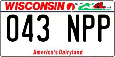 WI license plate 043NPP