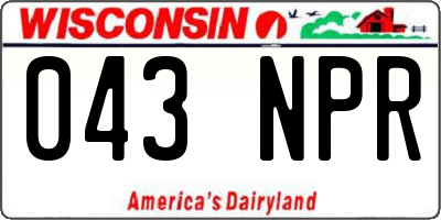 WI license plate 043NPR