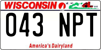 WI license plate 043NPT