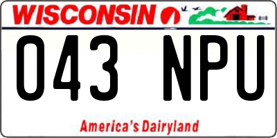 WI license plate 043NPU
