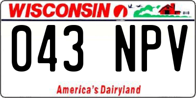 WI license plate 043NPV