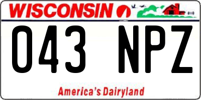 WI license plate 043NPZ
