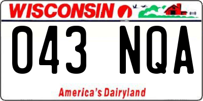 WI license plate 043NQA