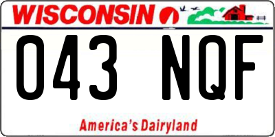 WI license plate 043NQF