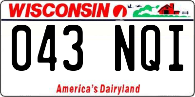 WI license plate 043NQI