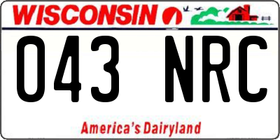 WI license plate 043NRC