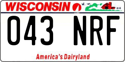 WI license plate 043NRF